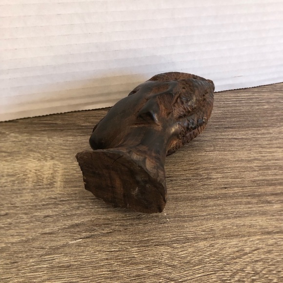 Hand Carved African Woman Wooden Bust - Picture 10 of 12